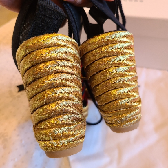 MARC JACOBS DANI ESPADRILLE BLU/RED WEDGE SANDAL - Picture 6 of 11